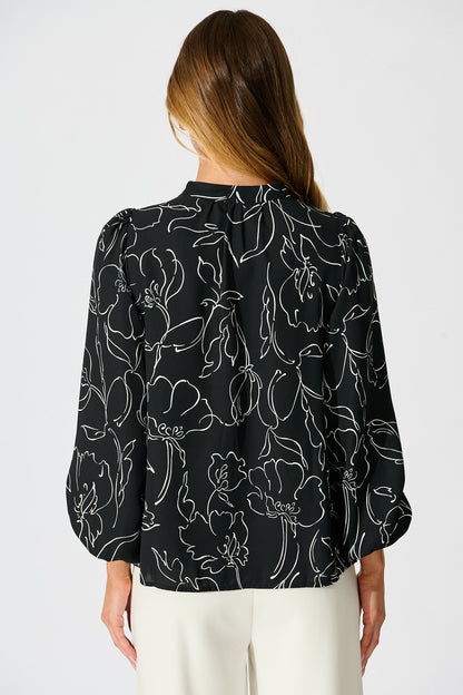 Fortune Top in Black and White Print