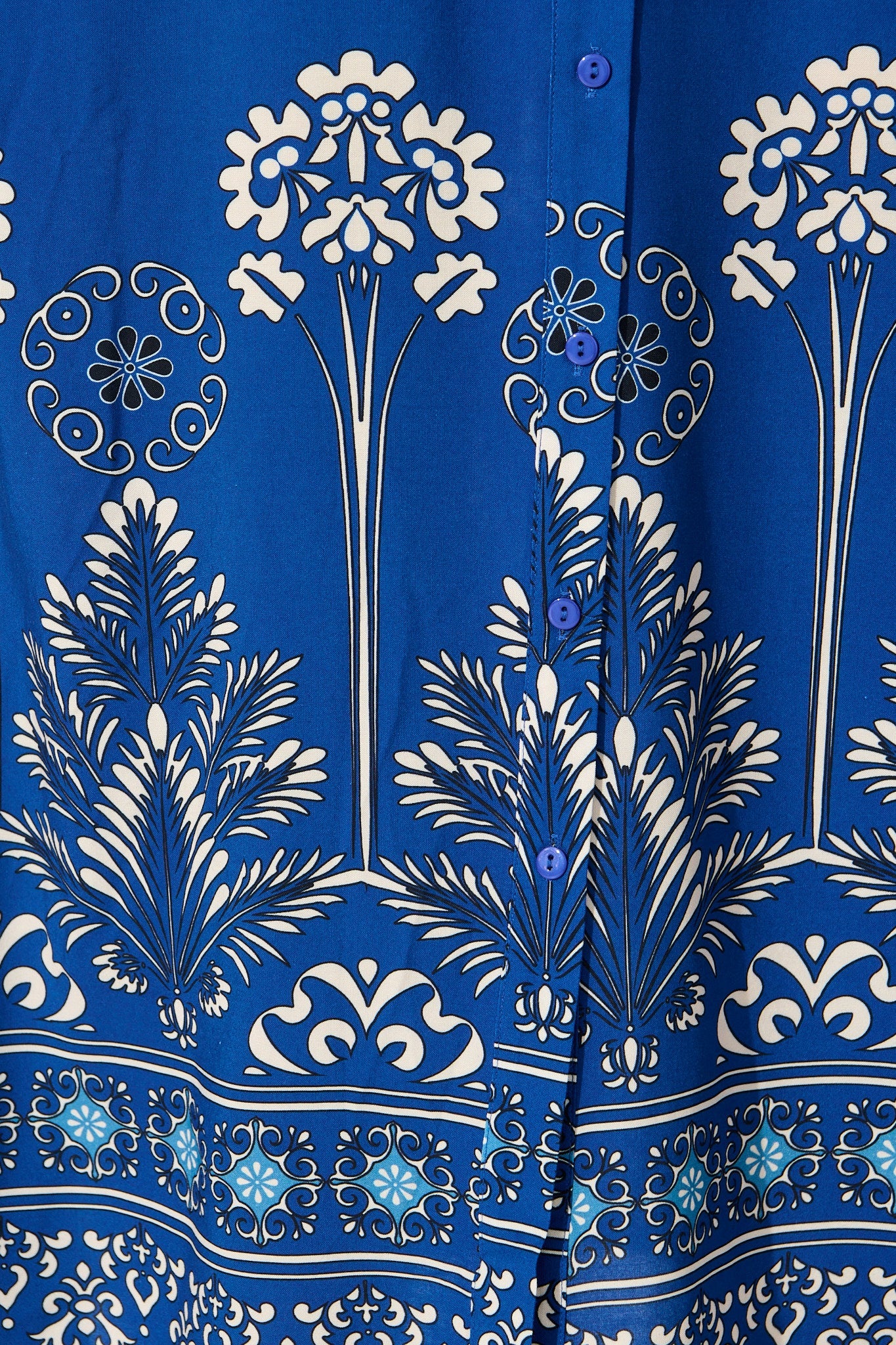 Coco Maxi Shirt Dress In Blue Print