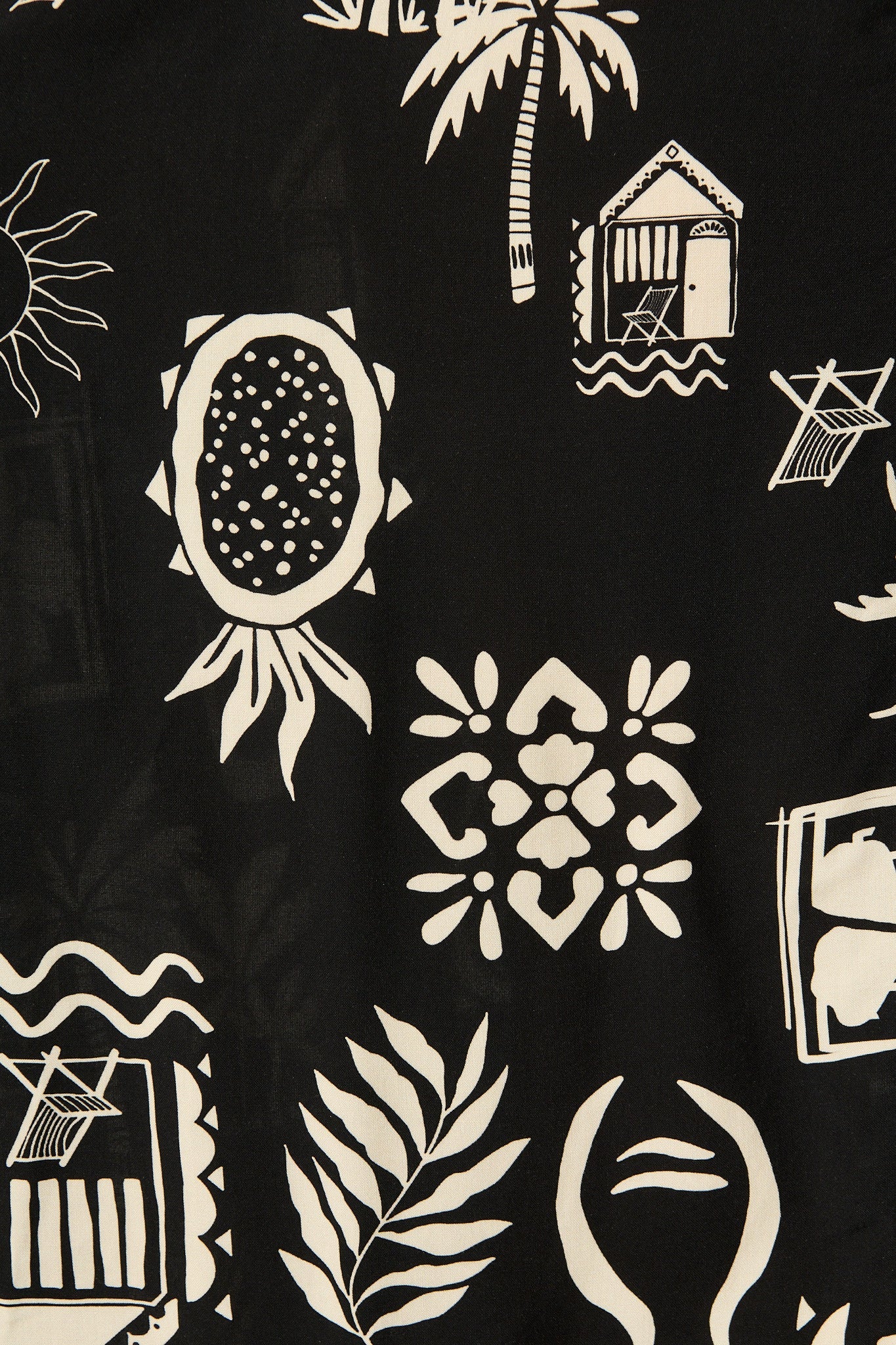 Coco Maxi Shirt Dress In Black Palm Print