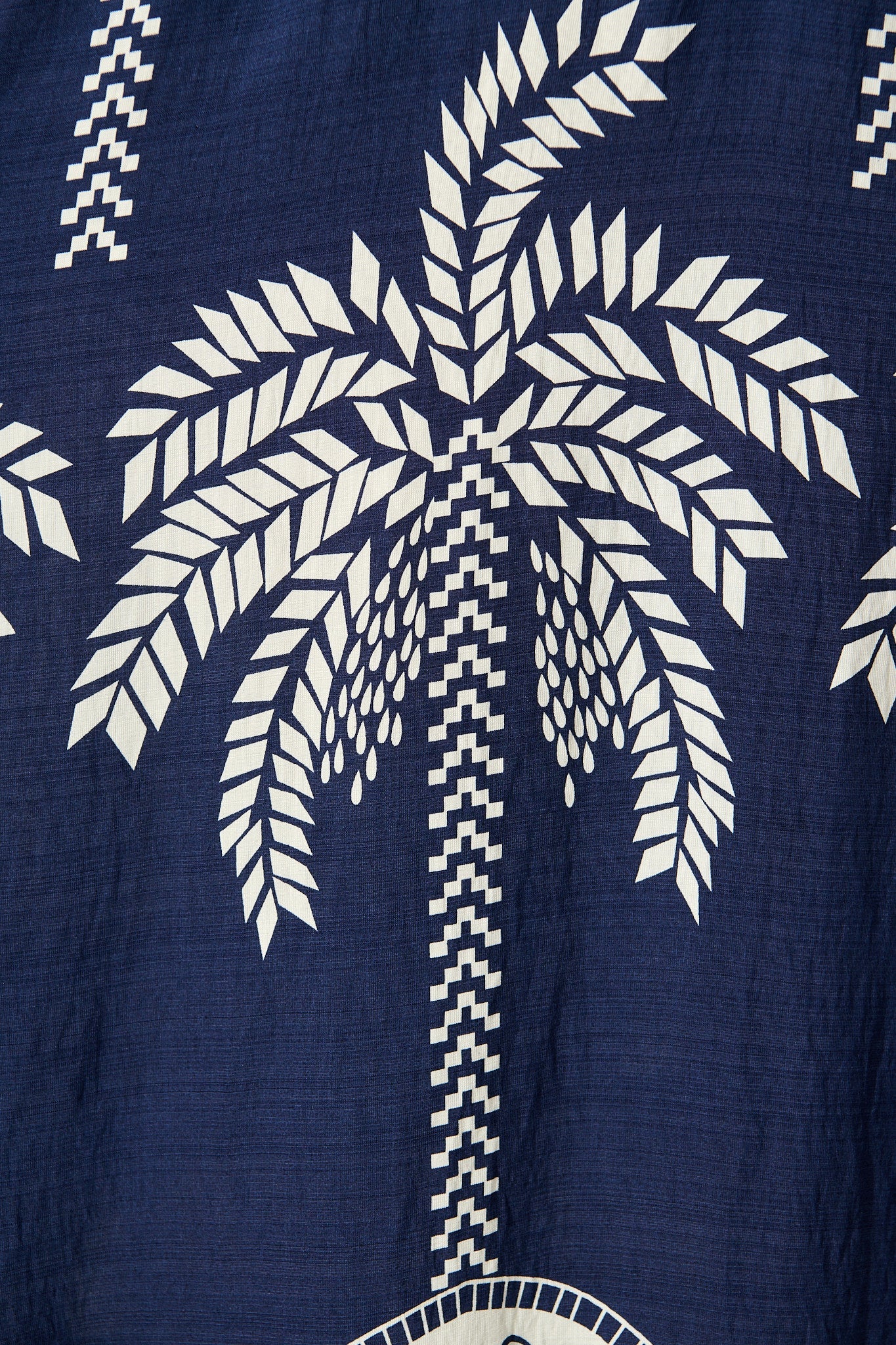 Jazelle Maxi Dress In Navy Palm Print Linen Blend