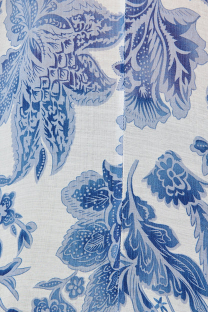 Elodie Top in Blue Leaf Print