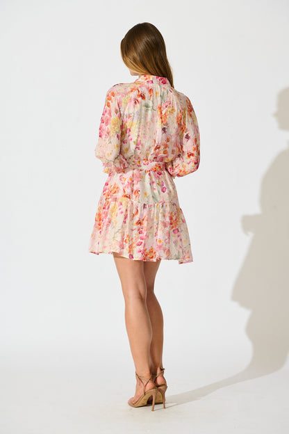 Blush Botanica Dress in White with Multi Blush Floral