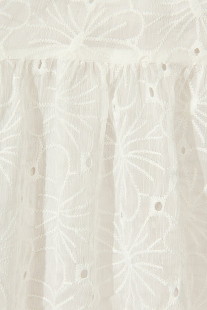 Love Letter Dress in White Floral Broderie