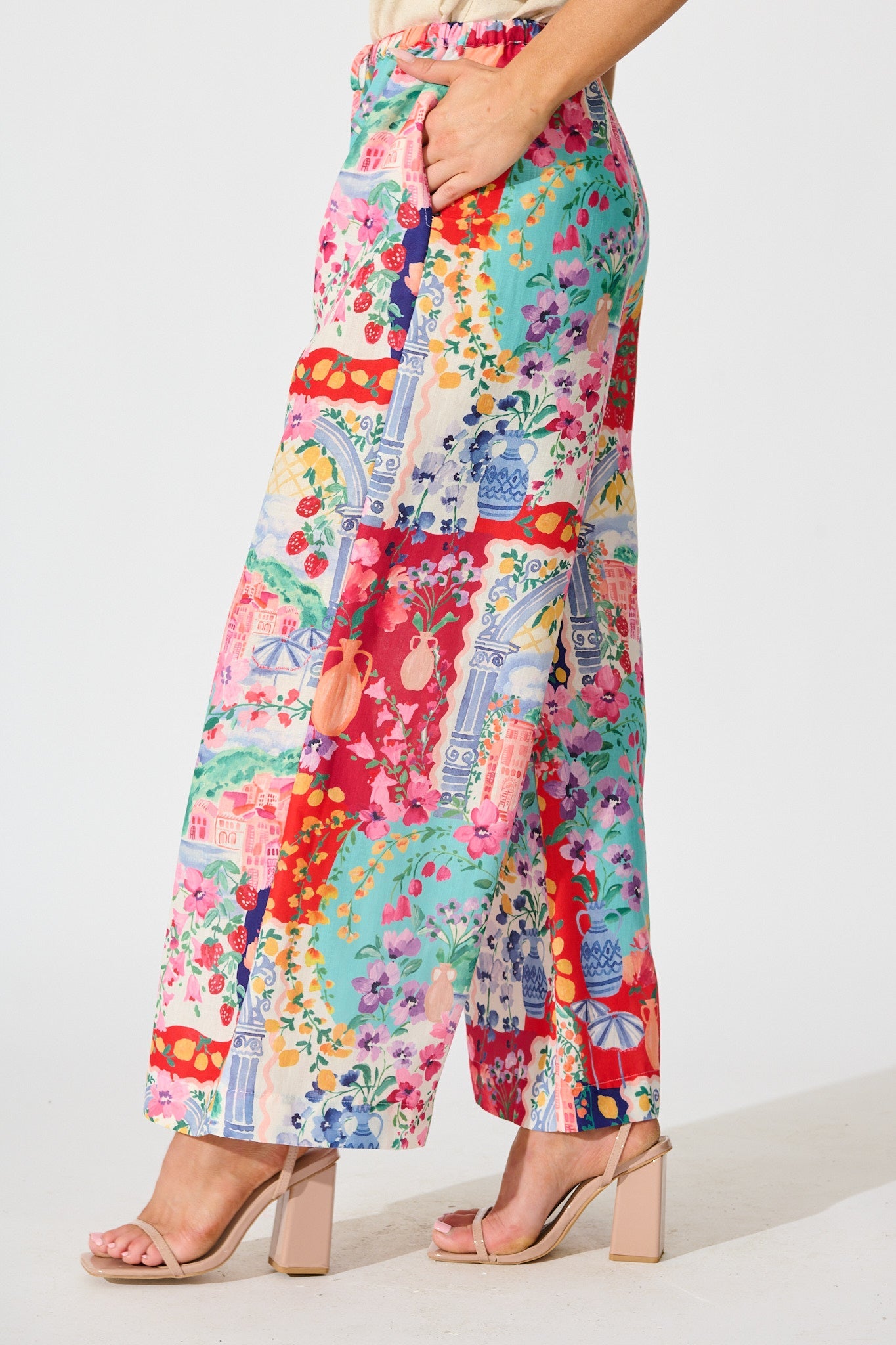 Romeo Pant in Multi Resort Linen Blend