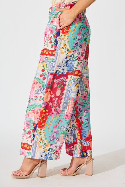 Romeo Pant in Multi Resort Linen Blend