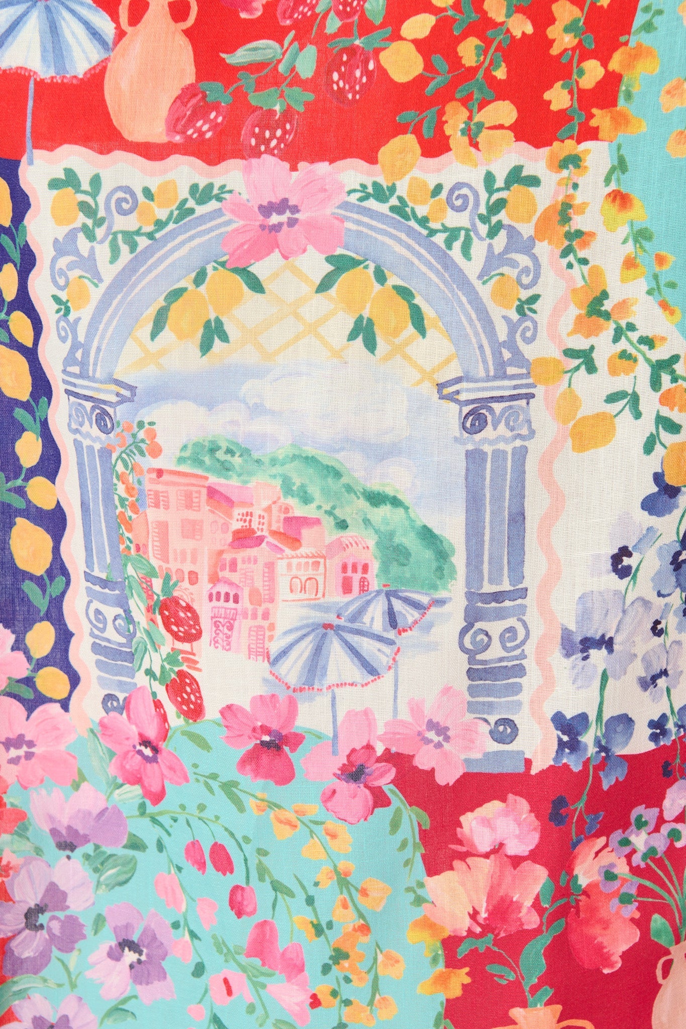 Bella Maxi Shirt Dress in Multi Resort Linen Blend