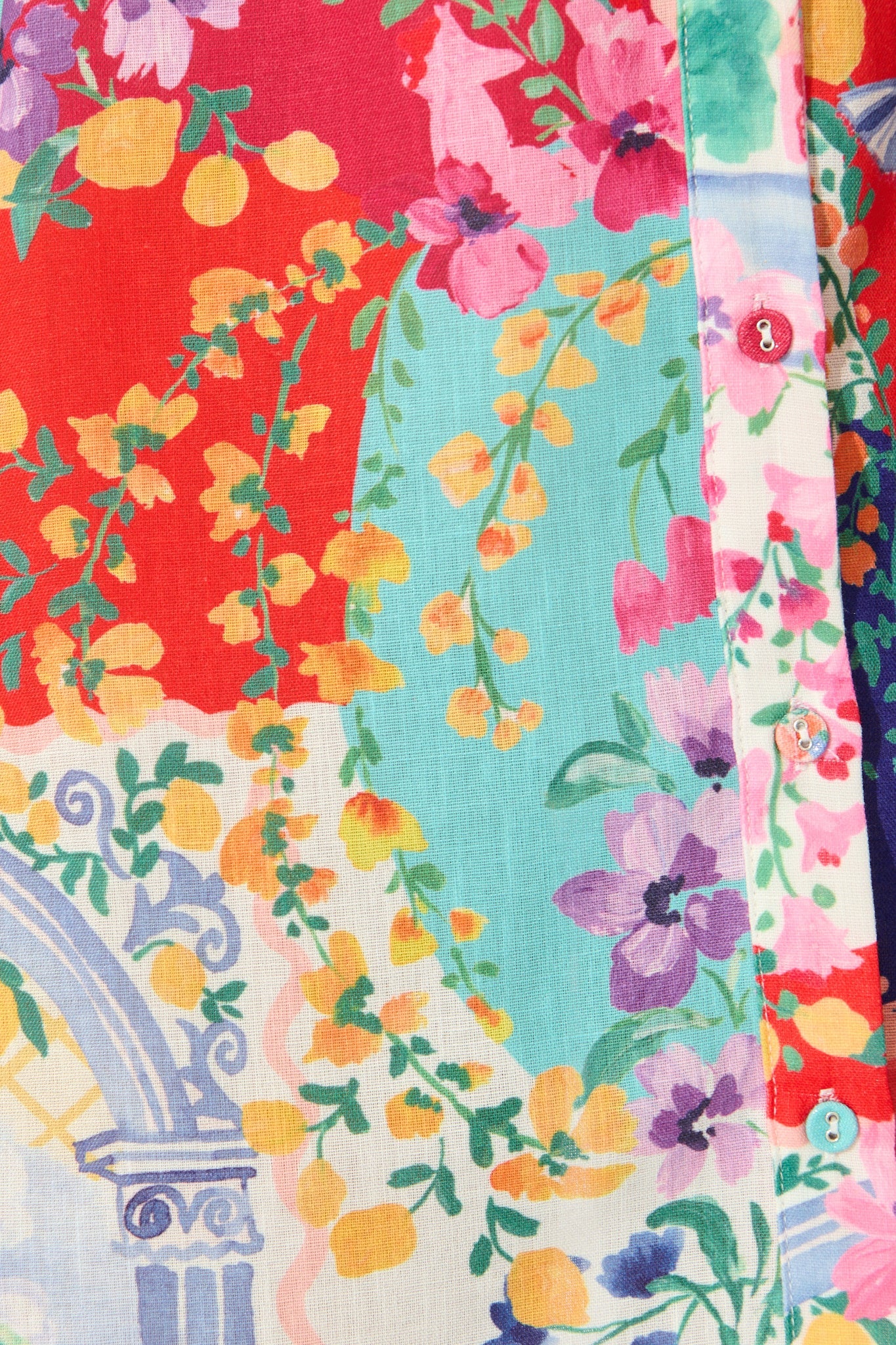 Casa Rose Shirt Dress in Multi Resort Linen Blend