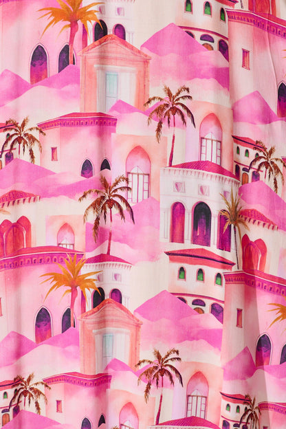 No Scrubs Maxi Dress in Pink Resort Print