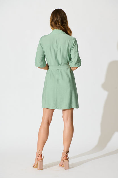 Deriana Shirt Dress in Sage