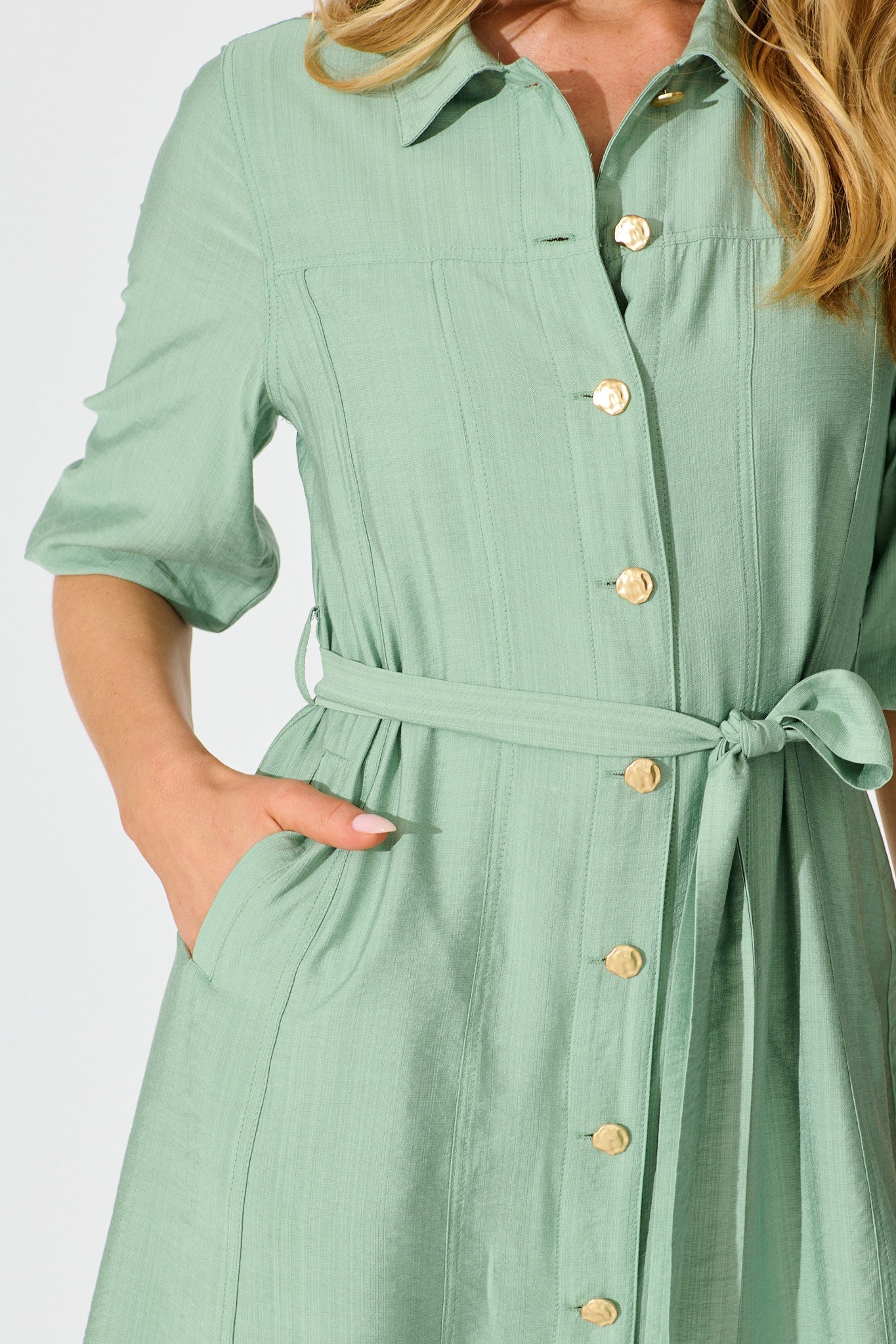 Deriana Shirt Dress in Sage