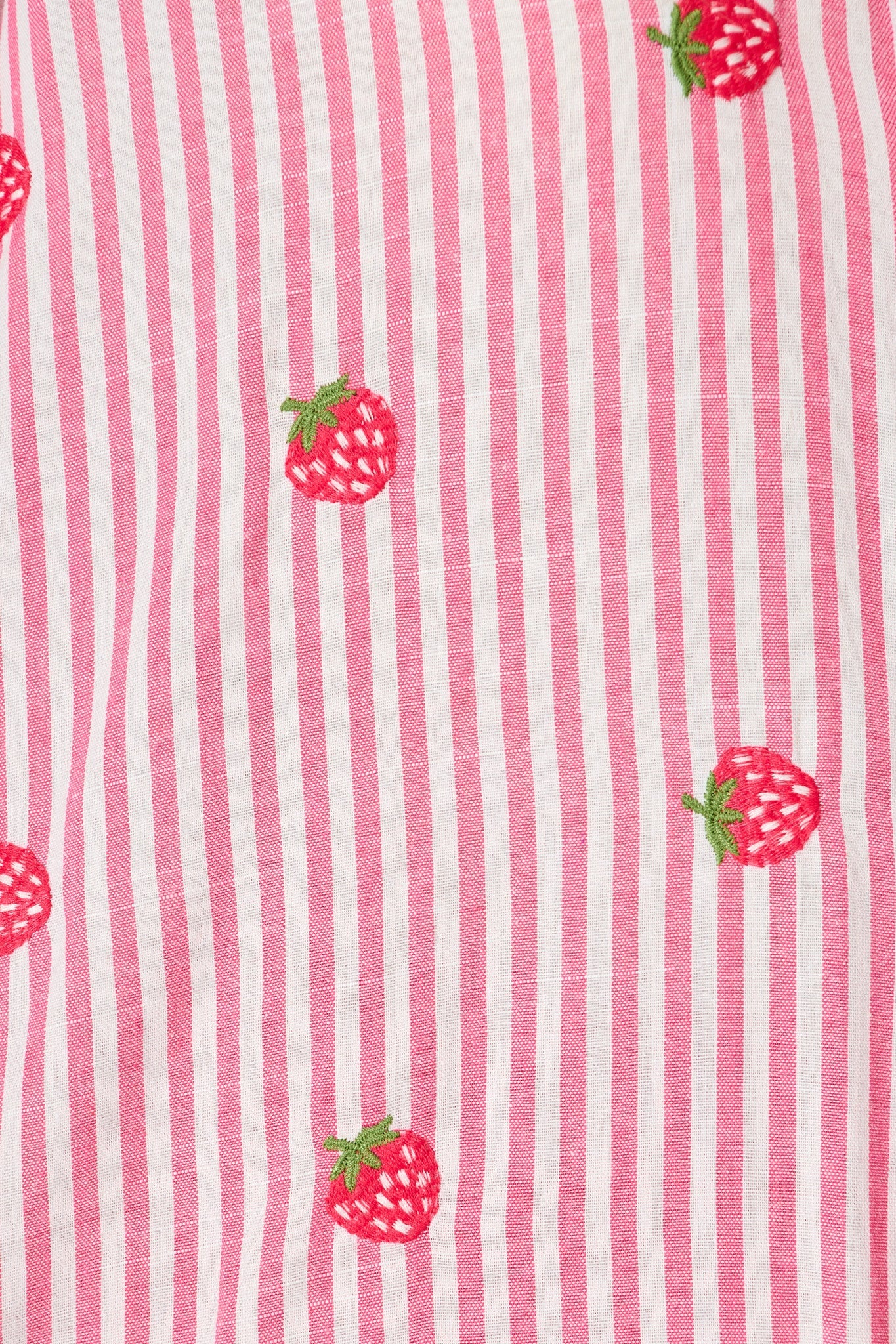 Strawberry Fields Shirt In Pink Stripe Embroidered Cotton