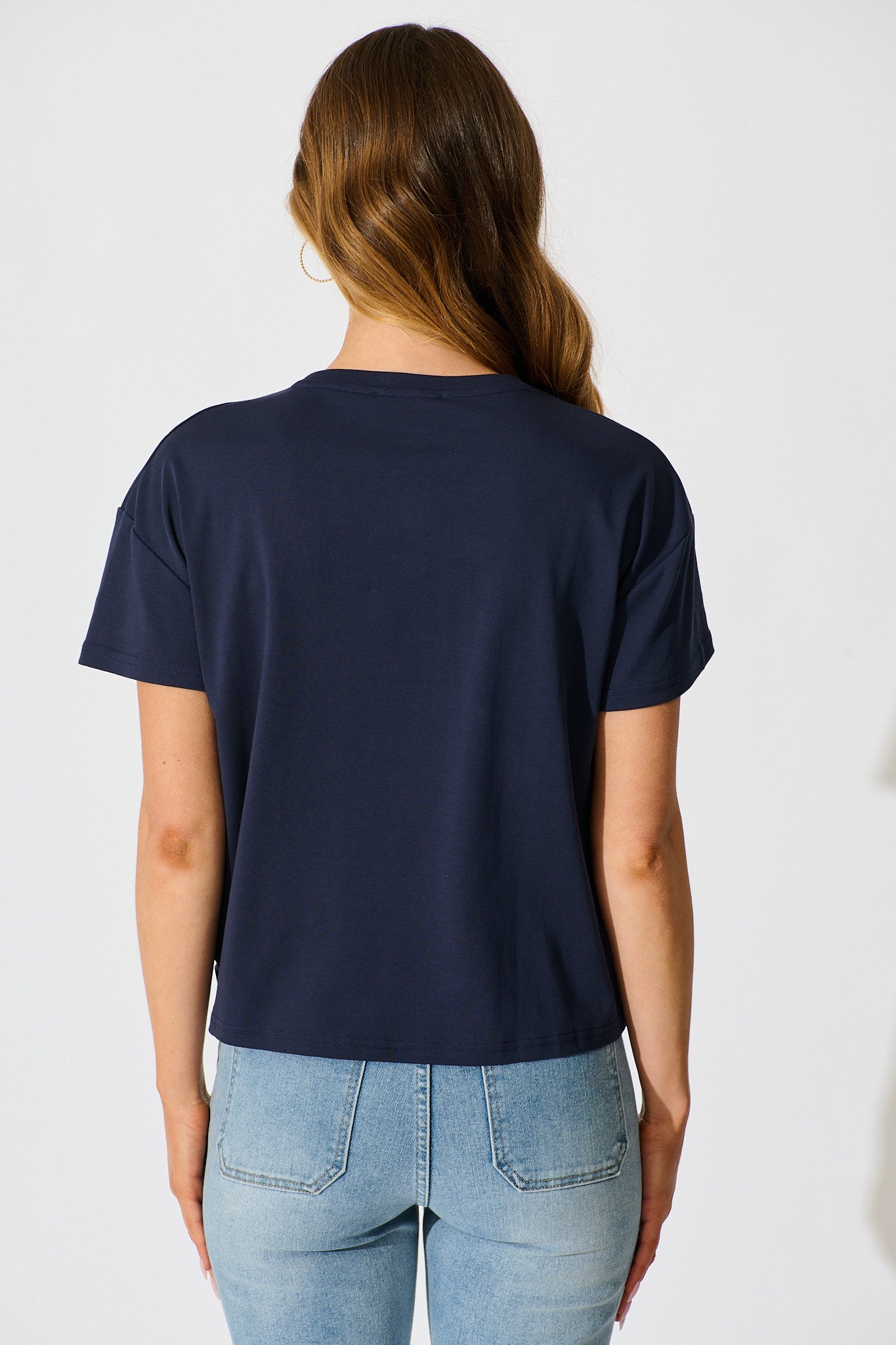 Dela T Shirt In Navy Cotton Blend