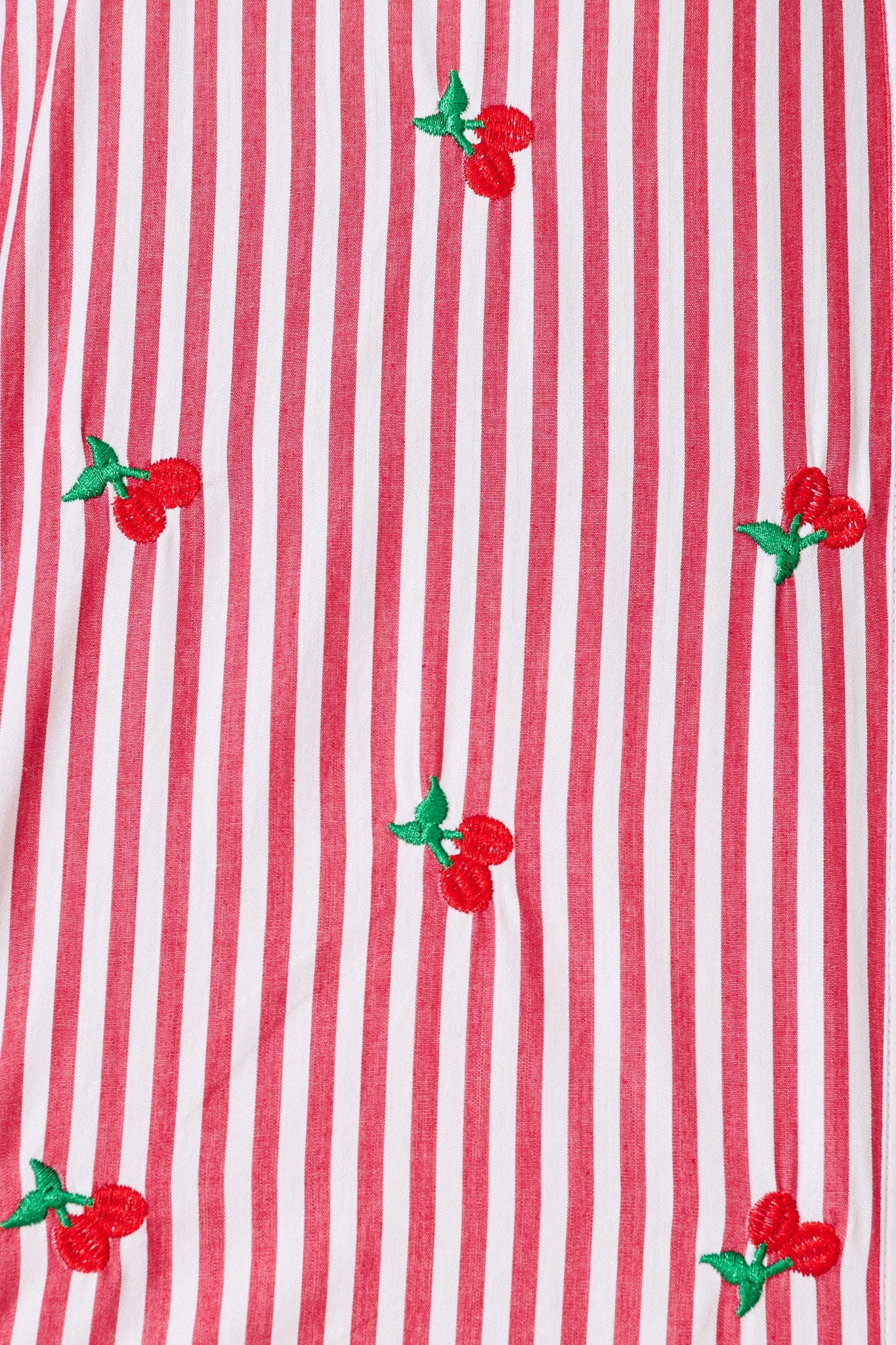 Cherry On Top Shirt in Red Stripe with Cherry Embroidered