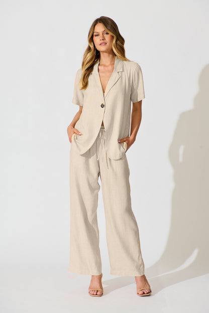 PRE ORDER Natural Form Pant in Oatmeal Cotton Linen