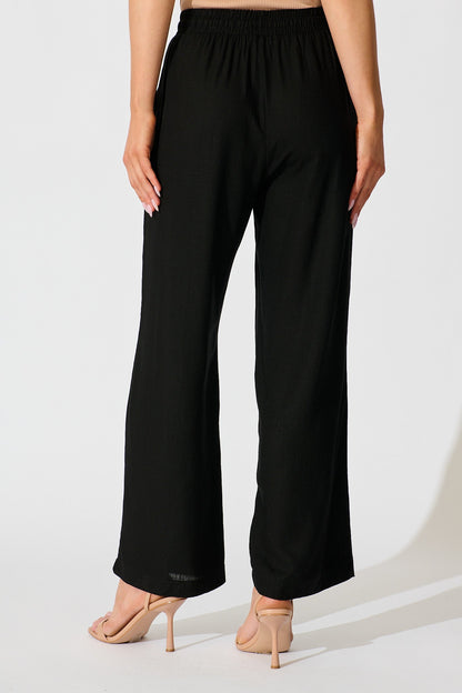 Natural Form Pant in Black Cotton Linen