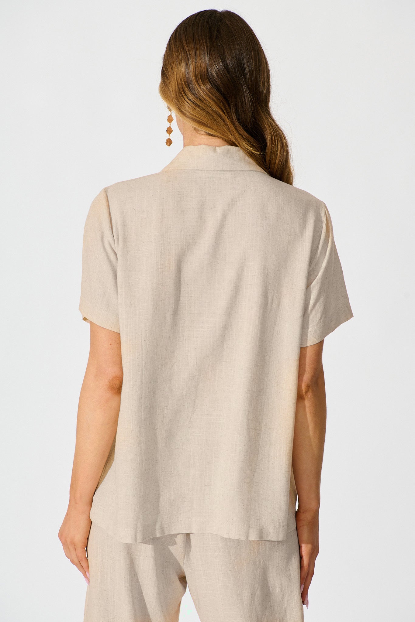 PRE ORDER Soft Structure Top In Oatmeal Cotton Linen