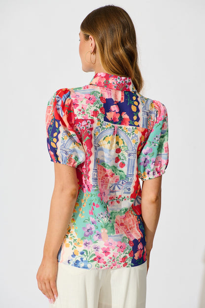 Bonita Shirt in Multi Resort Linen Blend