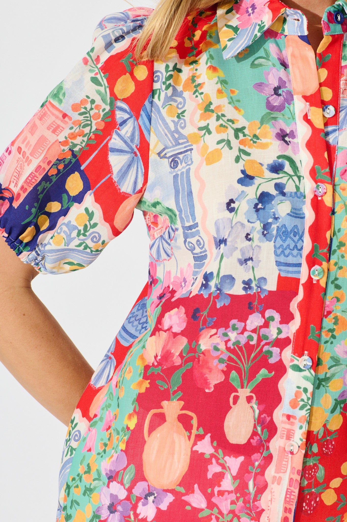 Bonita Shirt in Multi Resort Linen Blend