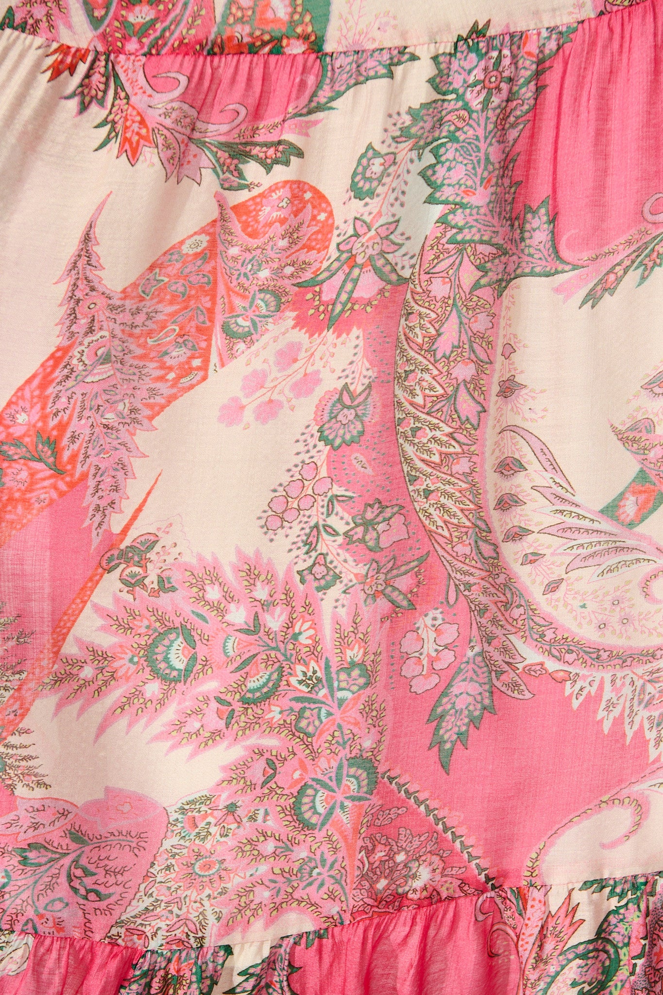 Flamenco Rose Midi Dress in Pink with Boho Print