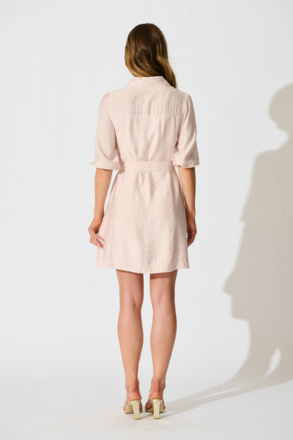 Deriana Shirt Dress in Pink