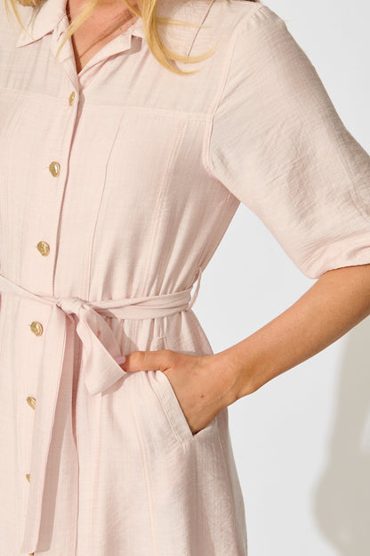 Deriana Shirt Dress in Pink