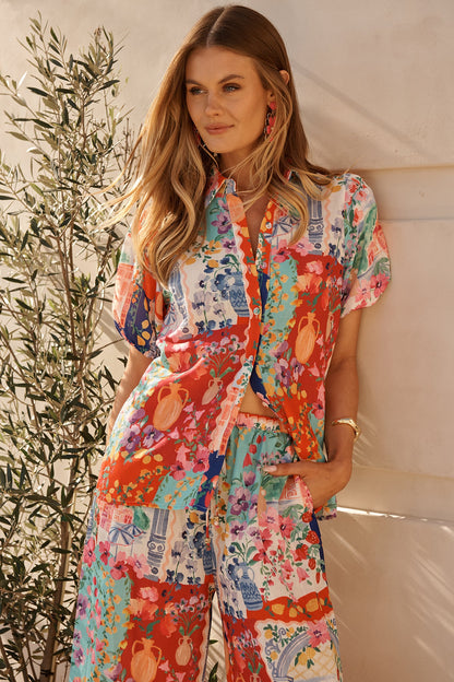 Bonita Shirt in Multi Resort Linen Blend