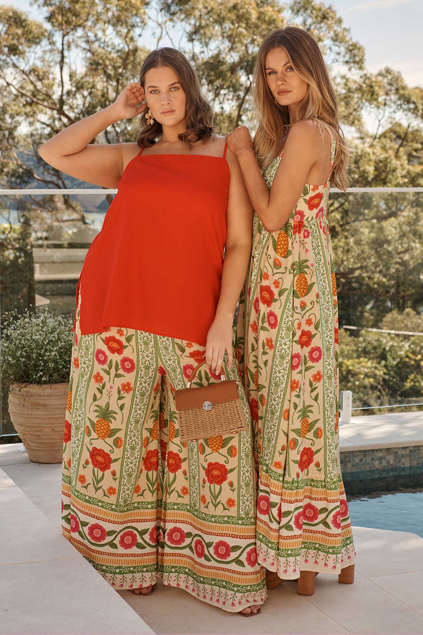 Tutti Fruitti Cami Top in Red Linen Blend