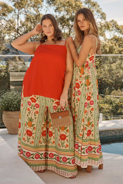 Tutti Fruitti Cami Top in Red Linen Blend