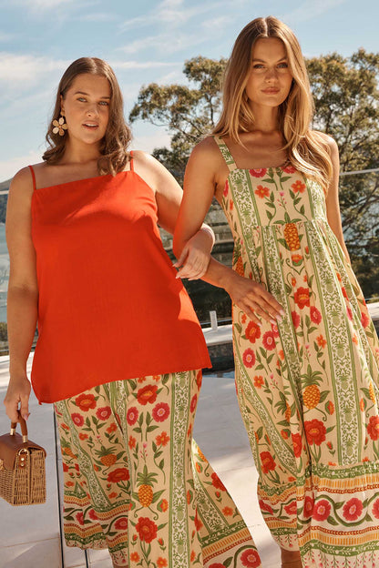 Tutti Fruitti Cami Top in Red Linen Blend