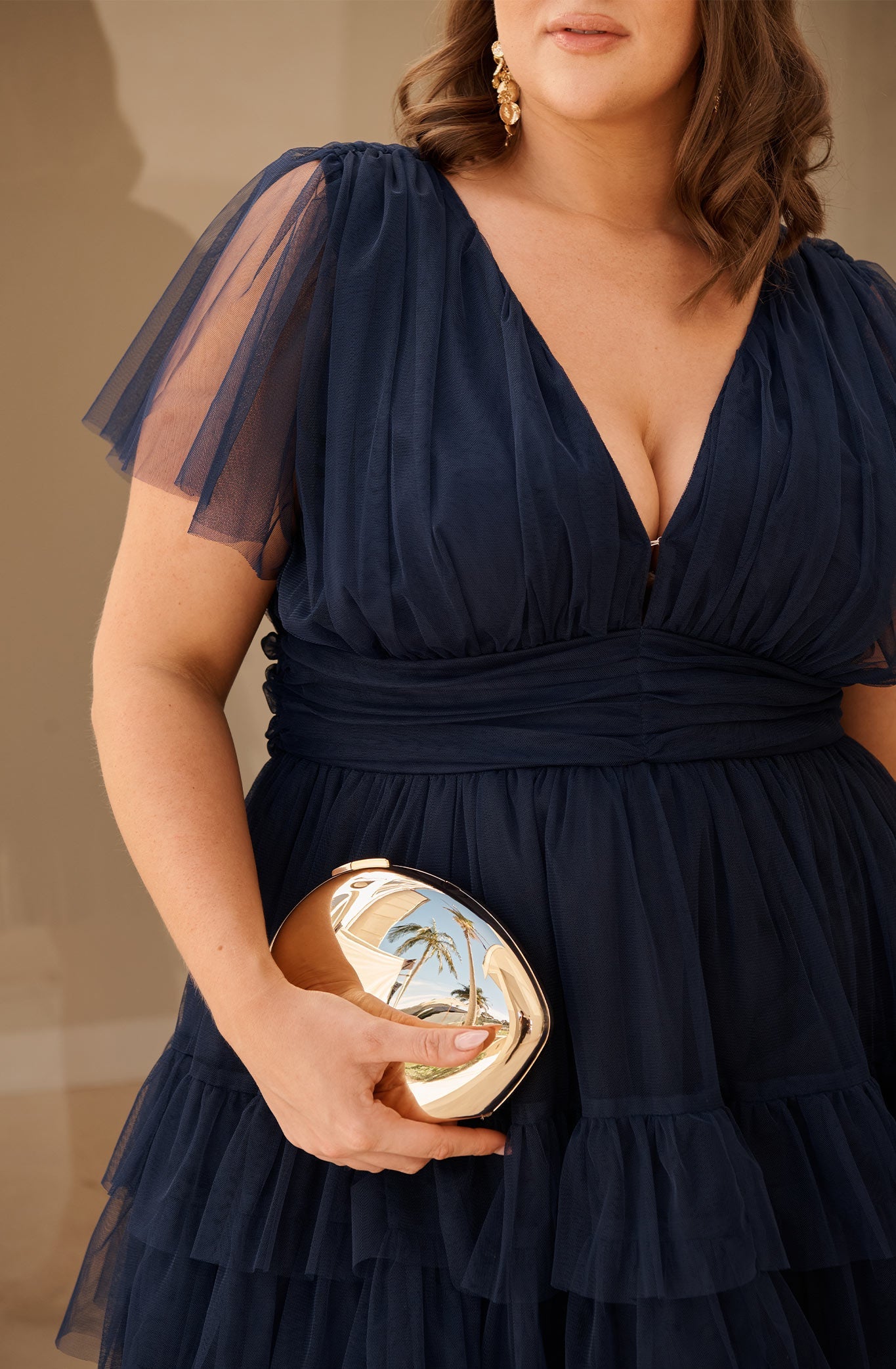 Celeste Clutch in Gold Metallic