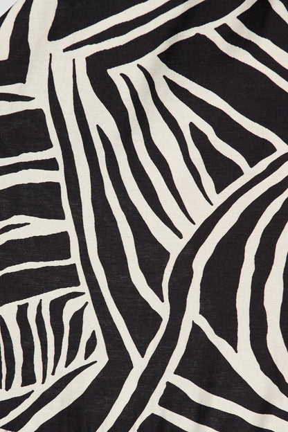 Davina Midi Smock Dress in Black and White Cotton Blend