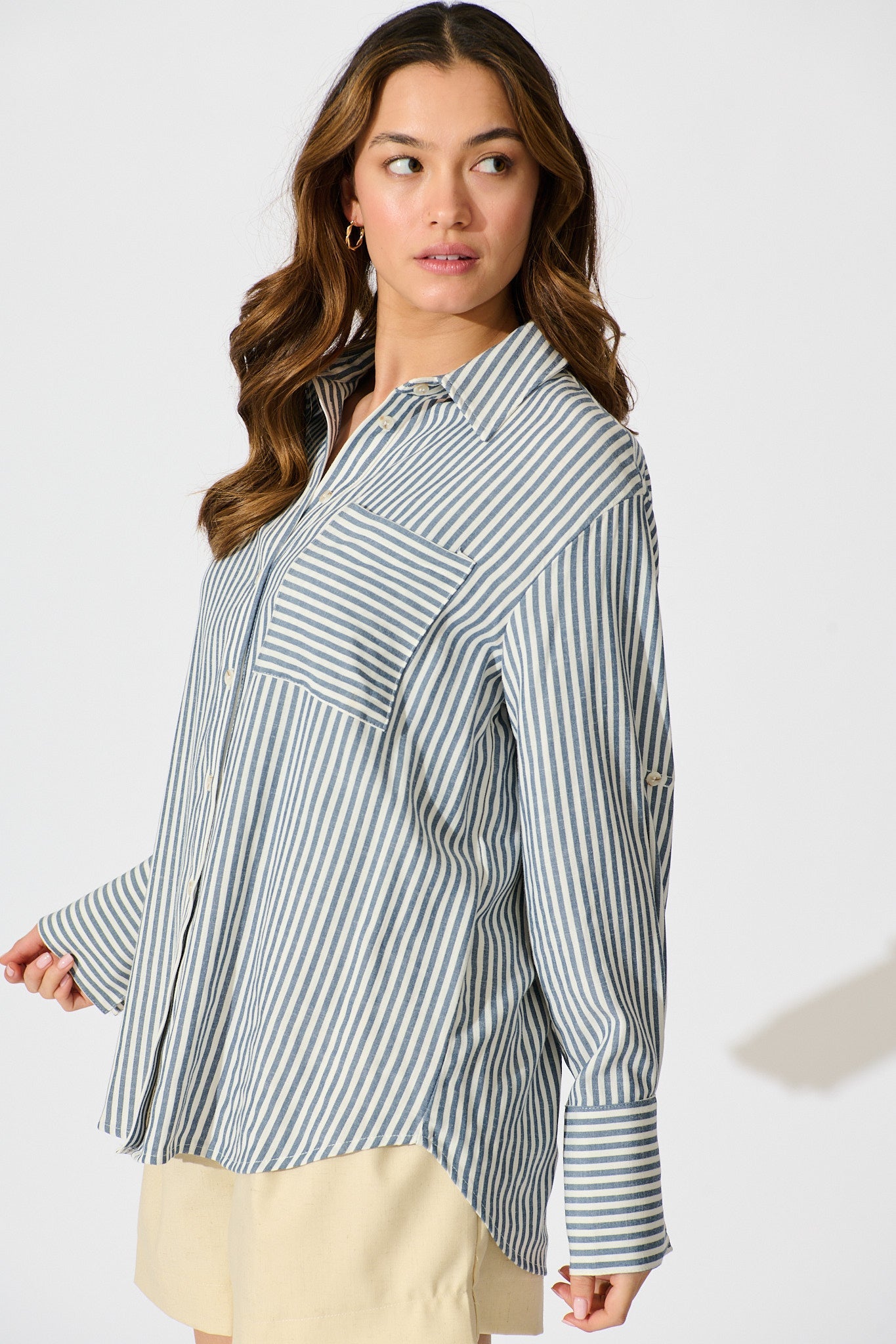 Avenly Shirt in Blue Stripe