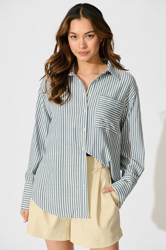 Avenly Shirt in Blue Stripe
