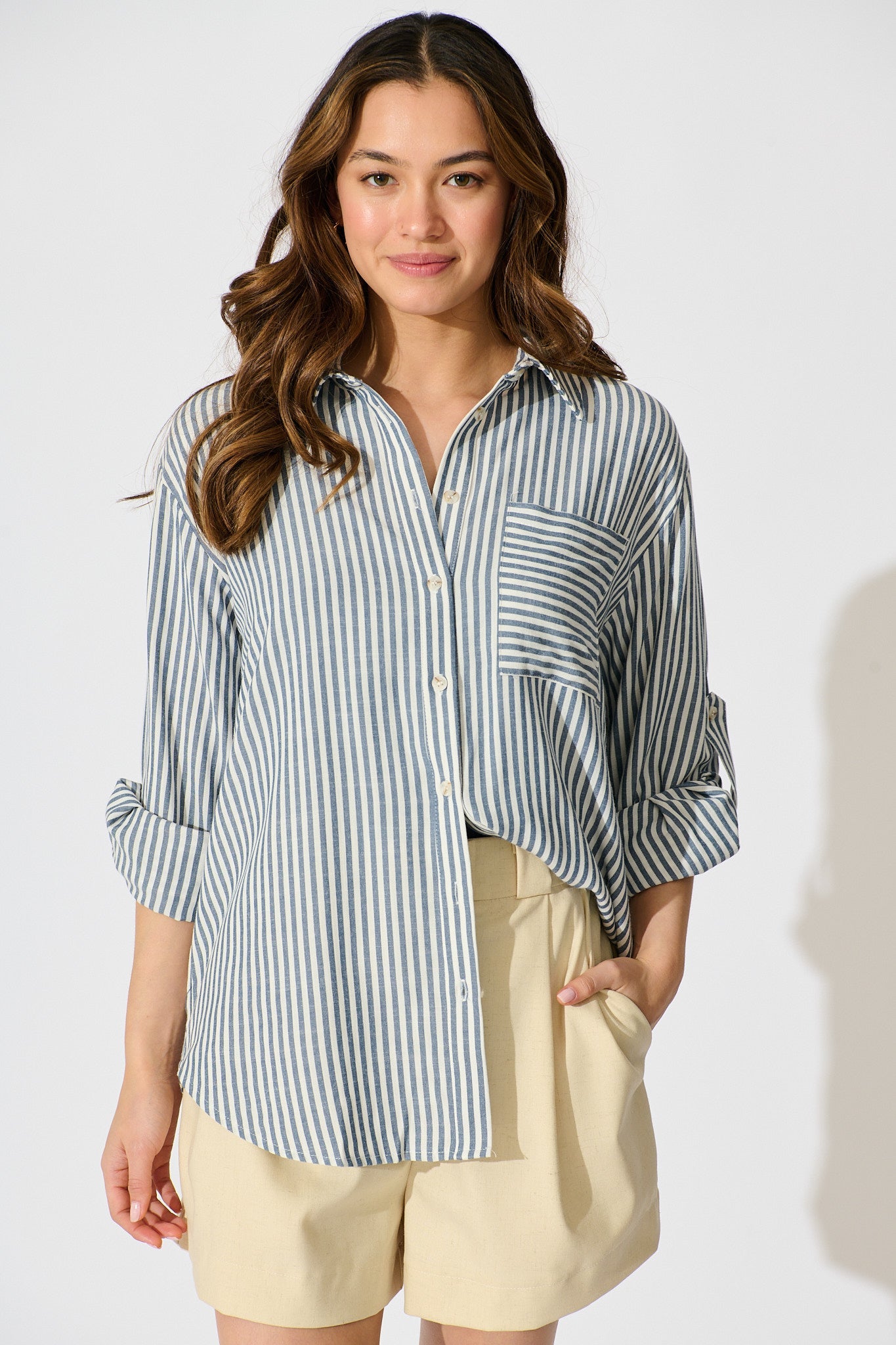 Avenly Shirt in Blue Stripe