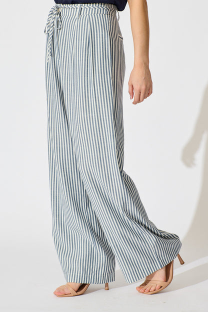 Amoura Pant in Blue Stripe