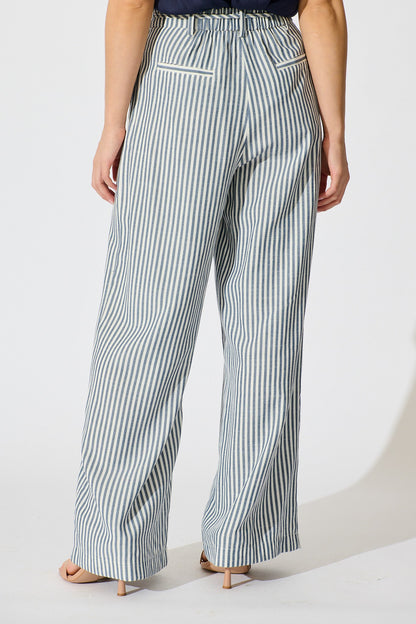 Amoura Pant in Blue Stripe
