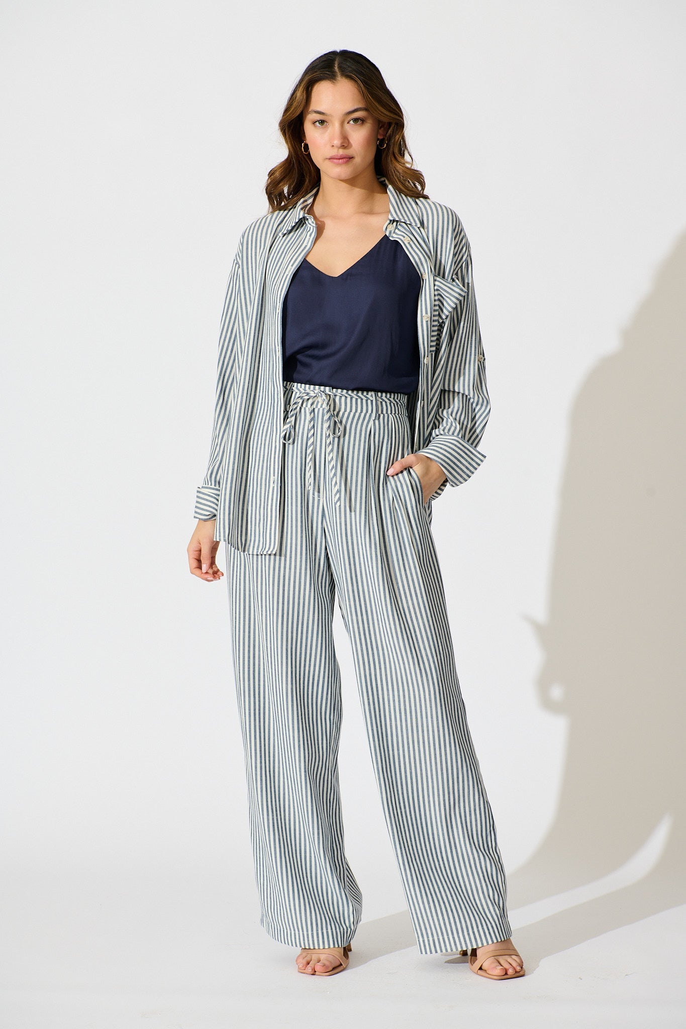 Amoura Pant in Blue Stripe