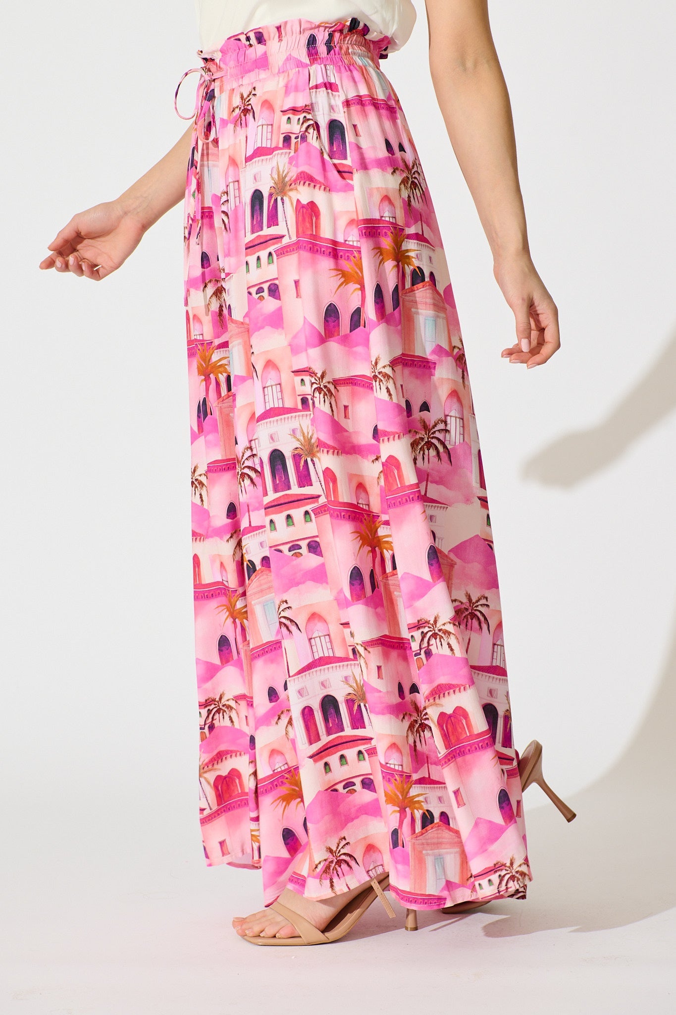 Mariah Pant in Pink Resort Print