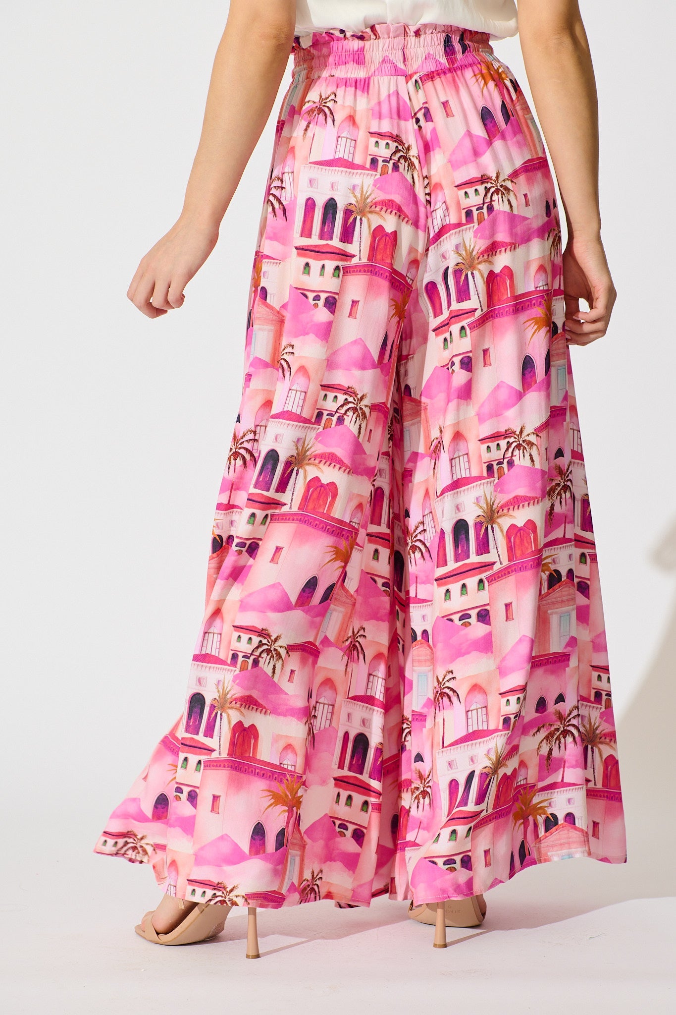 Mariah Pant in Pink Resort Print