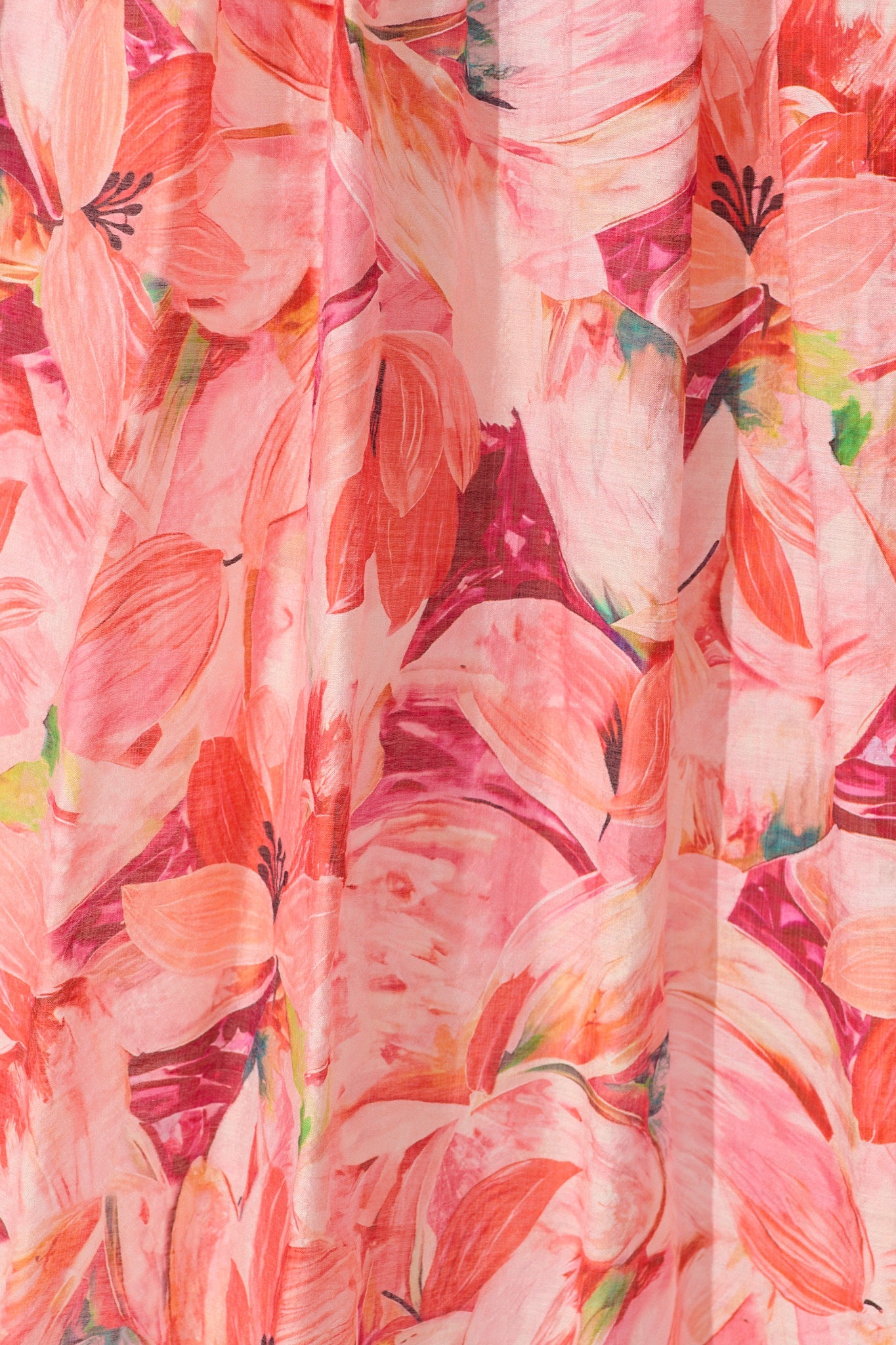 Amalie Midi Dress in Pink Watercolour Print