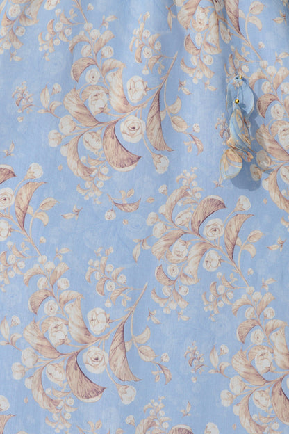 Gardenlight Maxi Skirt in Blue Floral