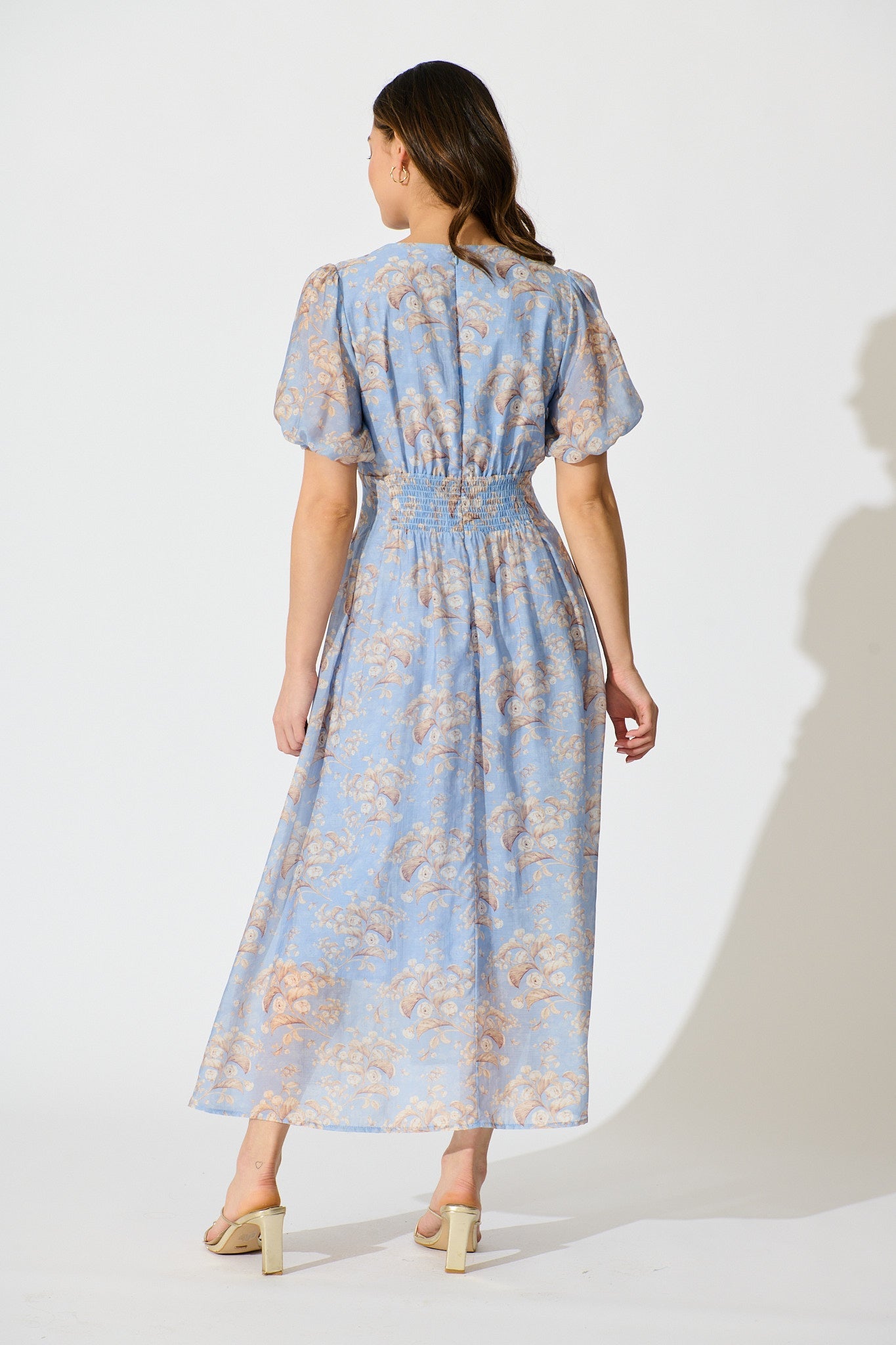 Faded Botanica Maxi Dress in Blue Floral