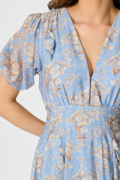 Faded Botanica Maxi Dress in Blue Floral