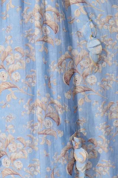 Faded Botanica Maxi Dress in Blue Floral