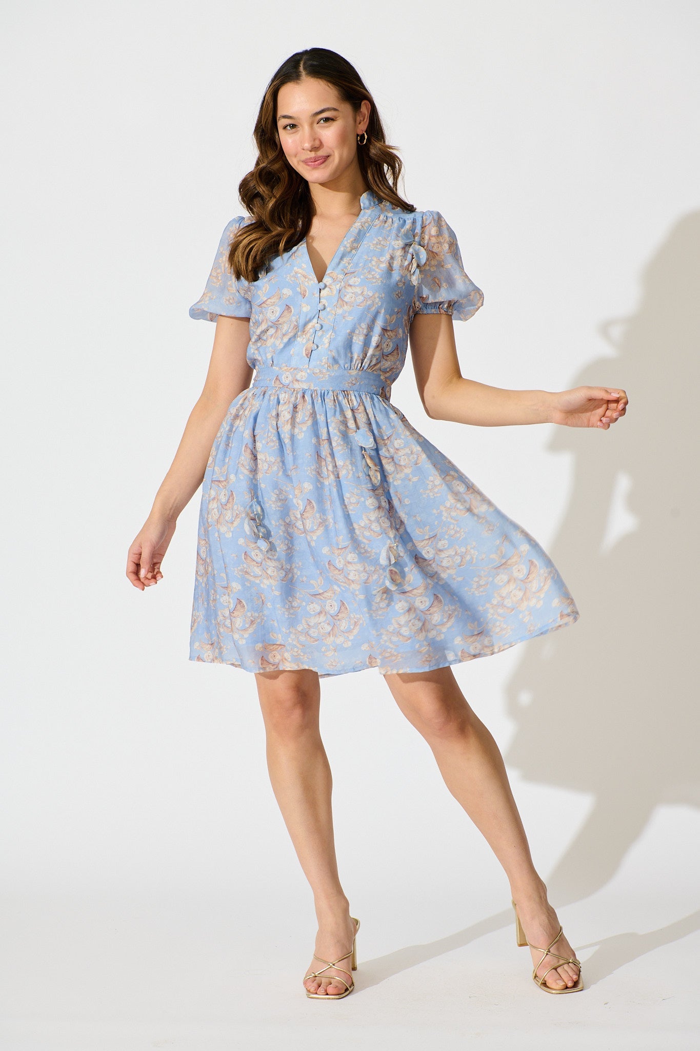 Vintage Bloom Dress in Blue Floral