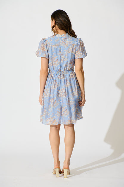 Vintage Bloom Dress in Blue Floral