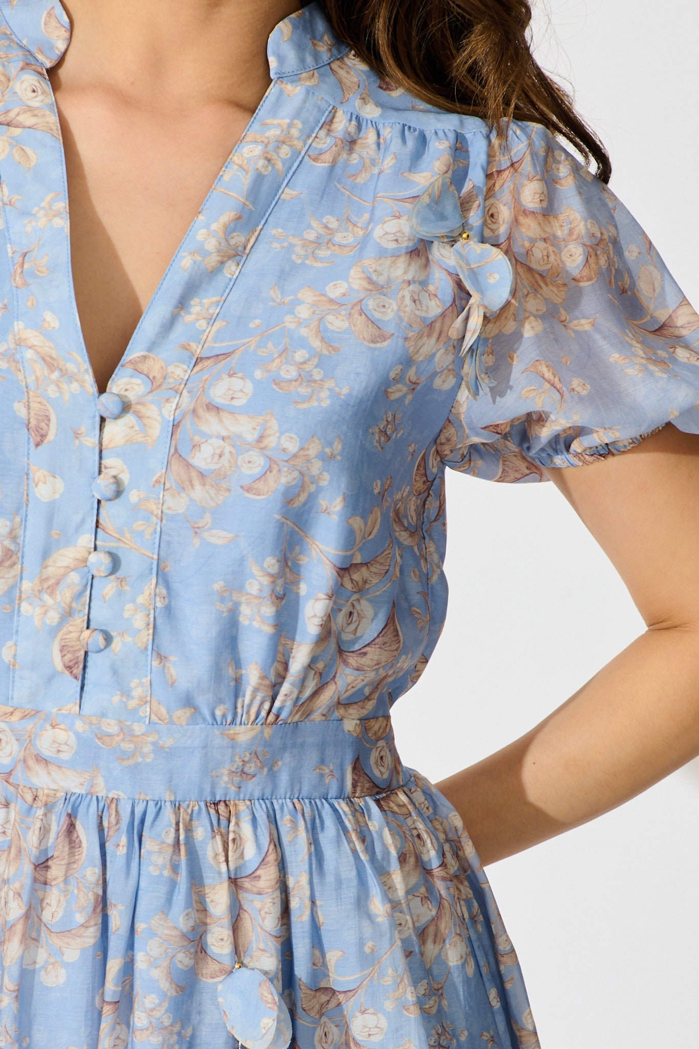 Vintage Bloom Dress in Blue Floral