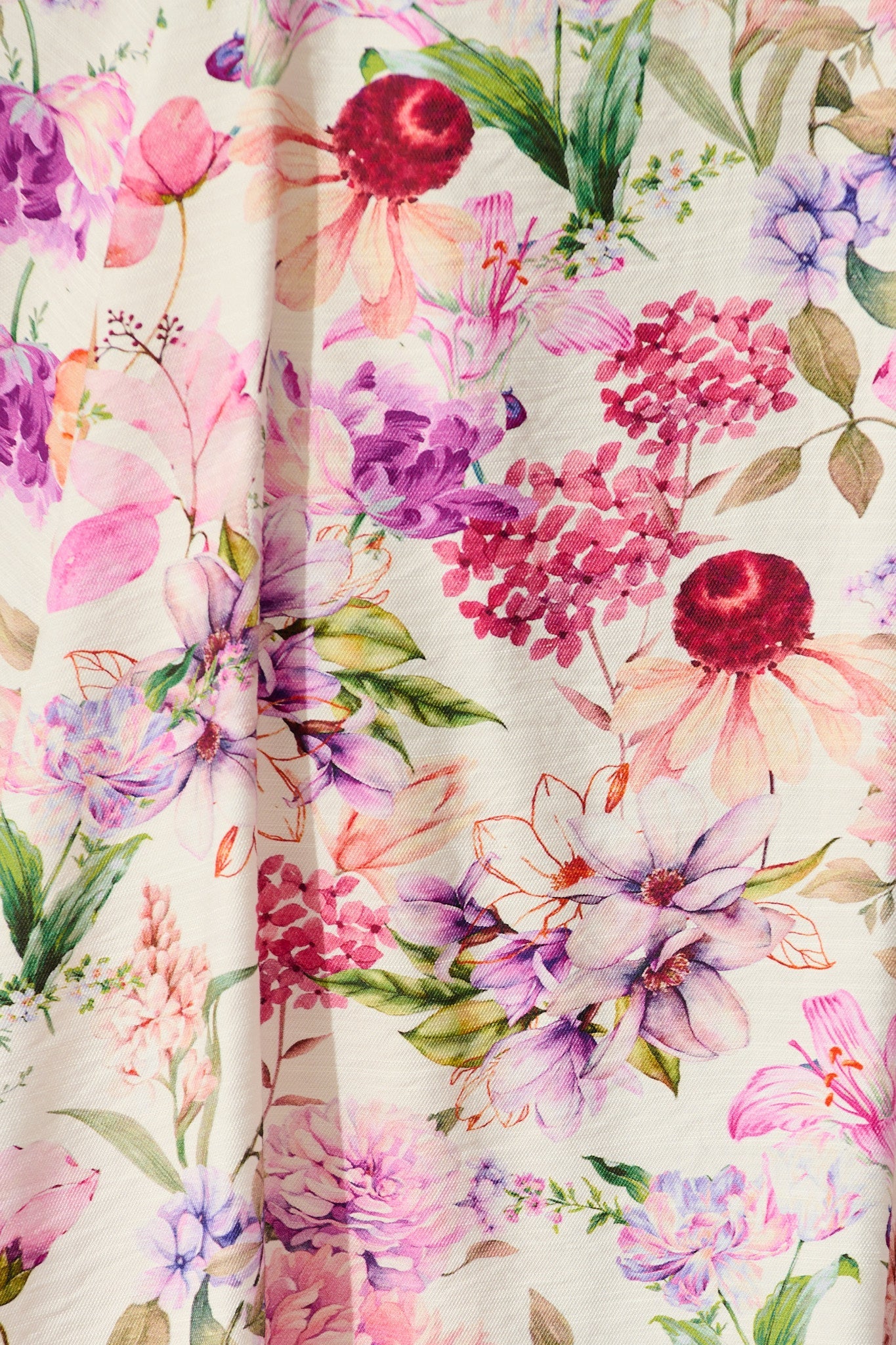 Brandsy Maxi Skirt in White with Lilac Floral