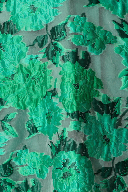 PRE ORDER Opulence Midi Dress In Jade Green Organza Jacquard