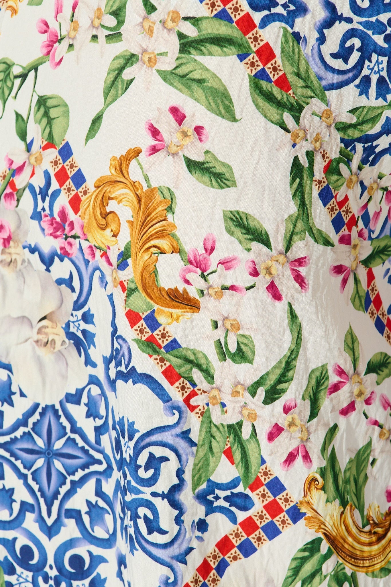 Villa Botanica Pant in White with Multi Print